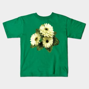 Three Pale Yellow Gerbera Daisies Kids T-Shirt